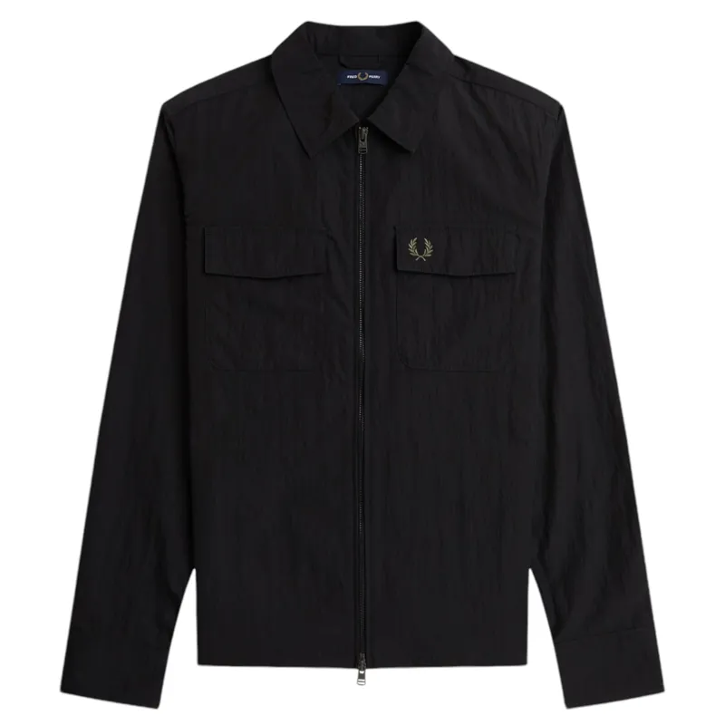 Fred Perry lightweight Zip-Through Overshirt Black