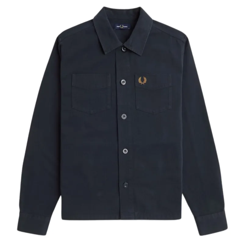 Fred Perry Twill Overshirt Navy