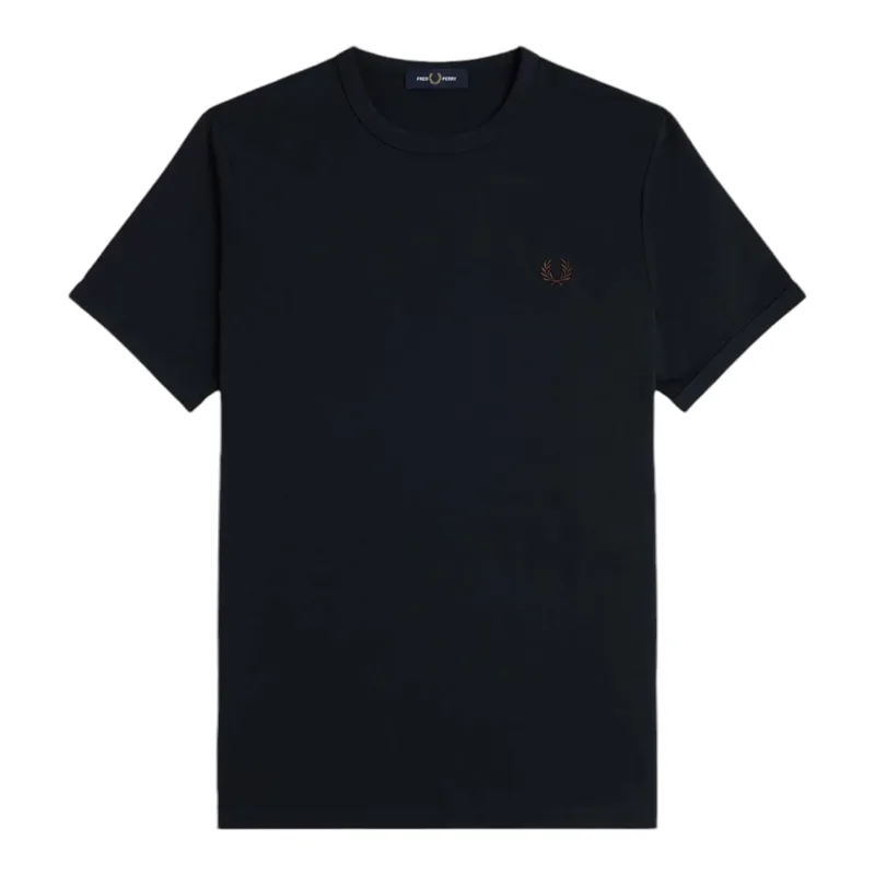 Fred Perry M3519-W71 Ringer T-shirt Navy / Carrington Brick 
