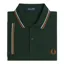 Fred Perry M3600-W84 Polo T-shirt Night Green/Silver Blue/Marmalade