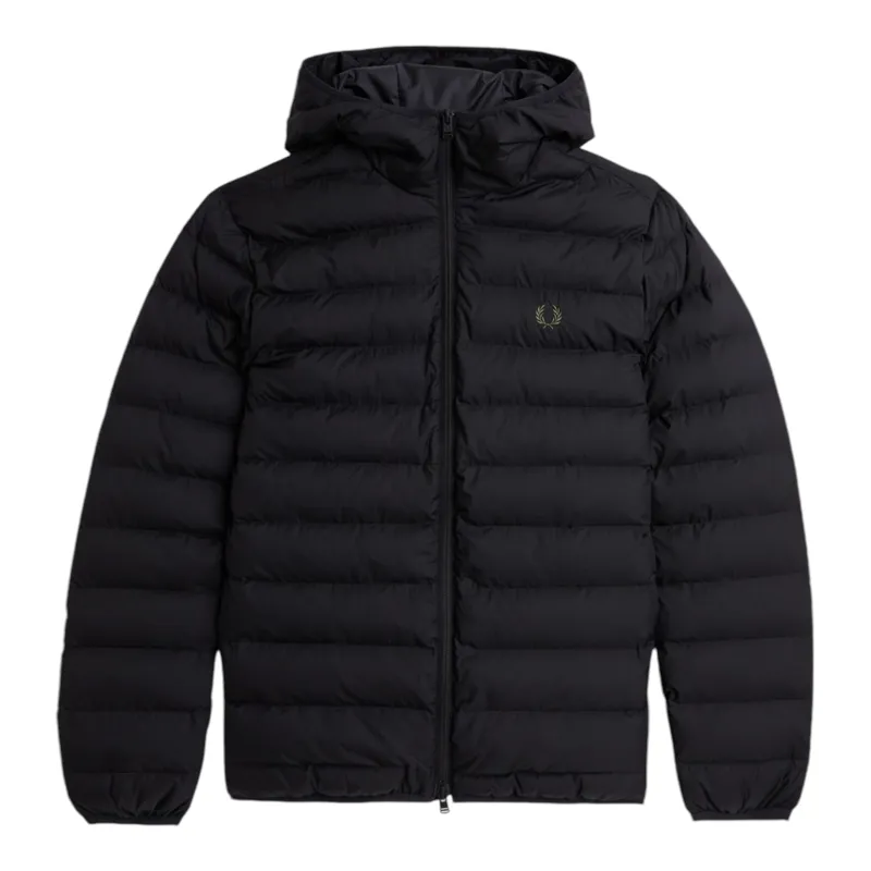 Fred Perry Hooded Insulated Jacket Black