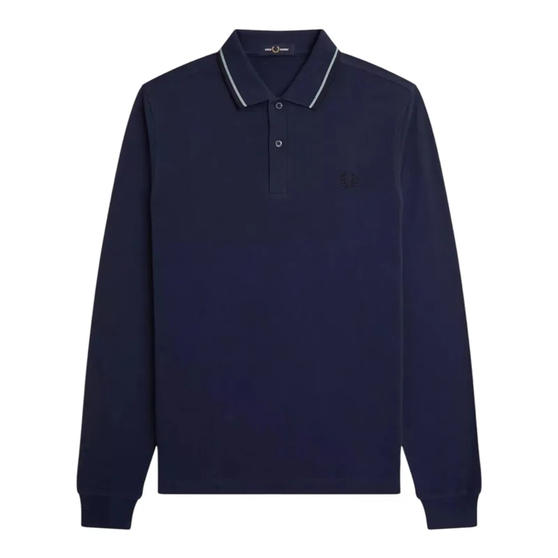 Fred Perry Long Sleeve Polo T-shirt Tennis Blue