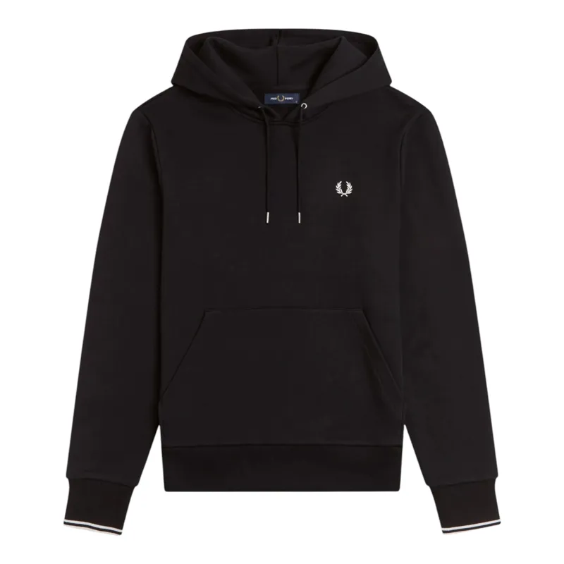 Fred Perry Overhead Tipped Hoodie Black