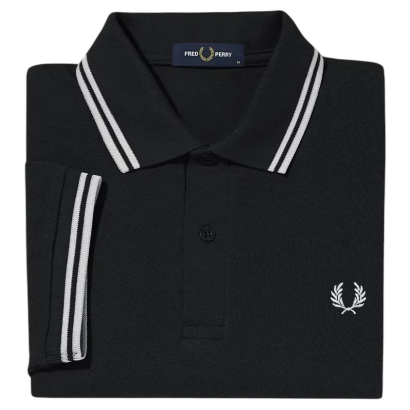Fred Perry M3600-524 Polo T-shirt Black / White / White XXXL ONLY