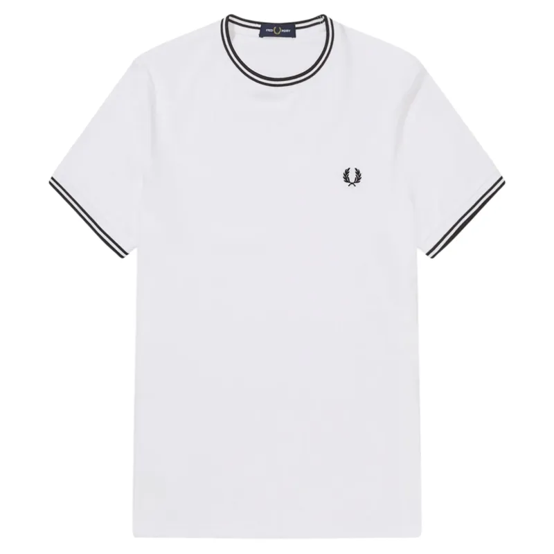Fred Perry Twin Tipped T-shirt White / Black / Black 