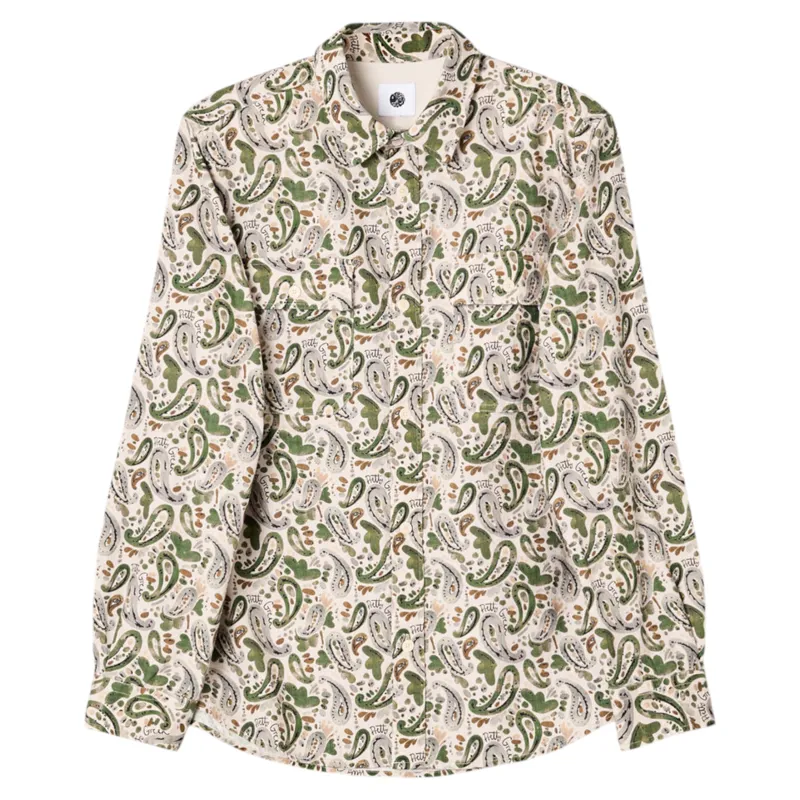 Pretty Green Aquarelle Paisley Shirt Stone