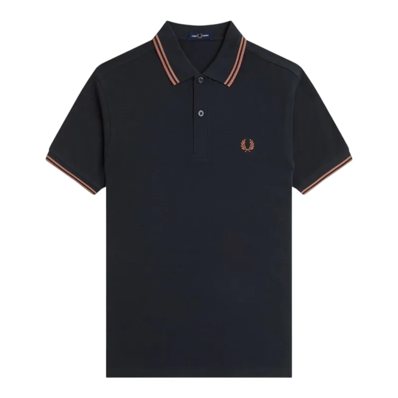 Fred Perry M3600-Y31 Polo T-shirt Navy/Cinnamon