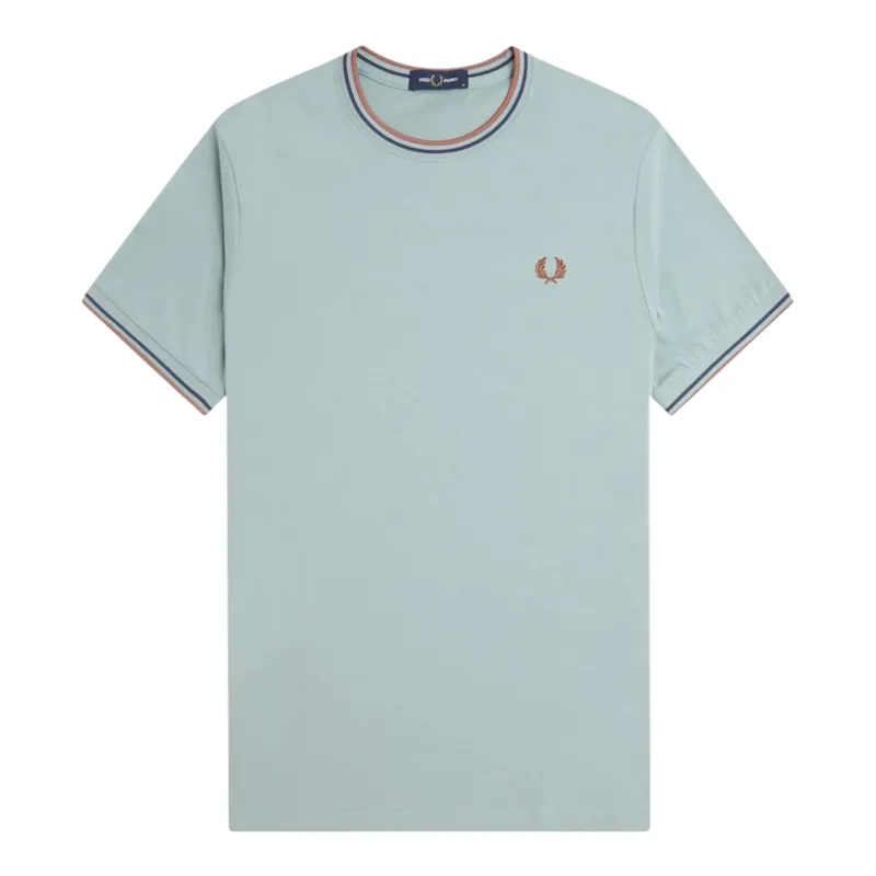 Fred Perry Twin Tipped T-shirt Silver blue/Tennis blue/Cinnamon