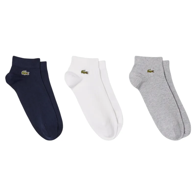 Lacoste 3 Pack Low Socks Navy/Grey/White