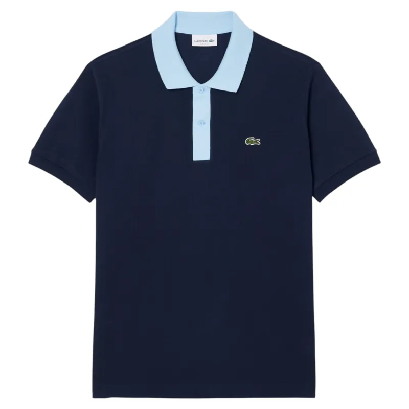 Lacoste Contrast Collar Classic Fit Polo T-shirt Navy