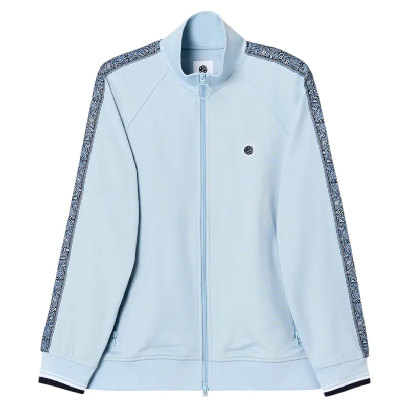 Pretty Green Eclipse Paisley Tape Track Top Light Blue