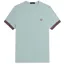 Fred Perry M7707 X06 Striped Cuff T-Shirt Silver Blue