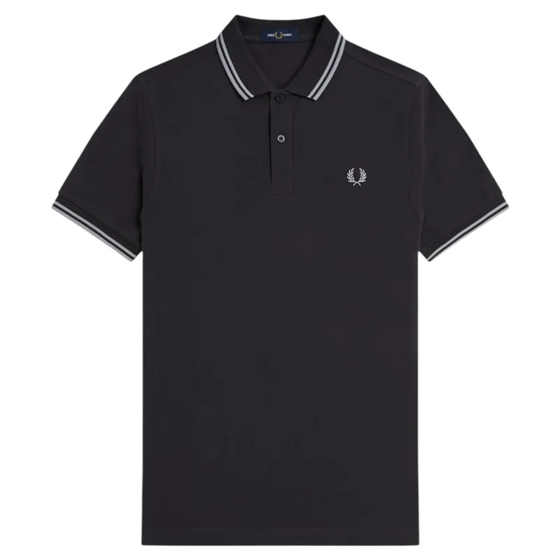 Fred Perry M3600-V56 Polo T-shirt Anchor Grey/Oatmeal-1