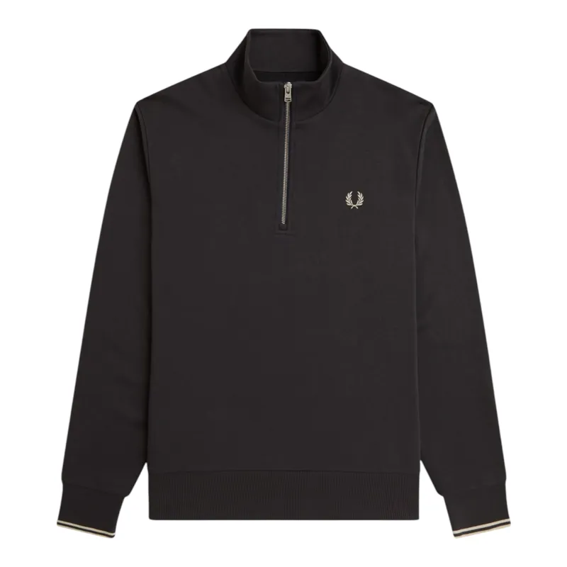 Fred Perry Half Zip Sweatshirt Anchor Grey