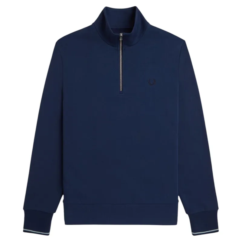 Fred Perry Half Zip Sweatshirt Tennis Blue