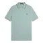 Fred Perry Textured Zip Neck Polo T-shirt Silver Blue