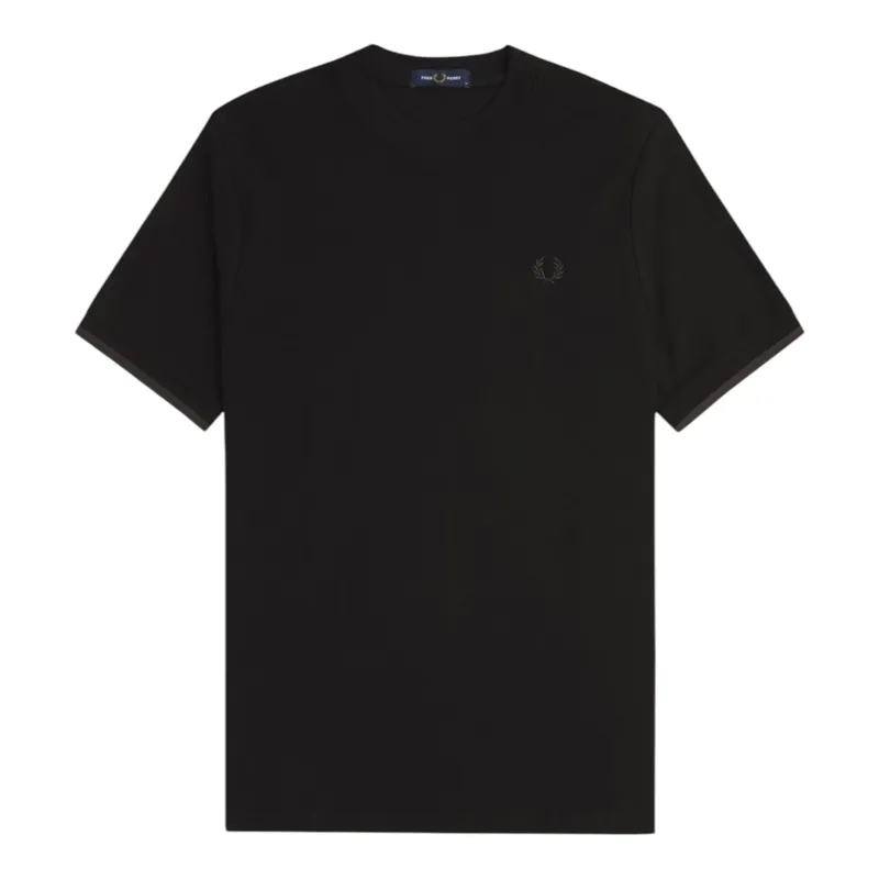 Fred Perry Tipped Cuff Pique T-shirt Black / Green