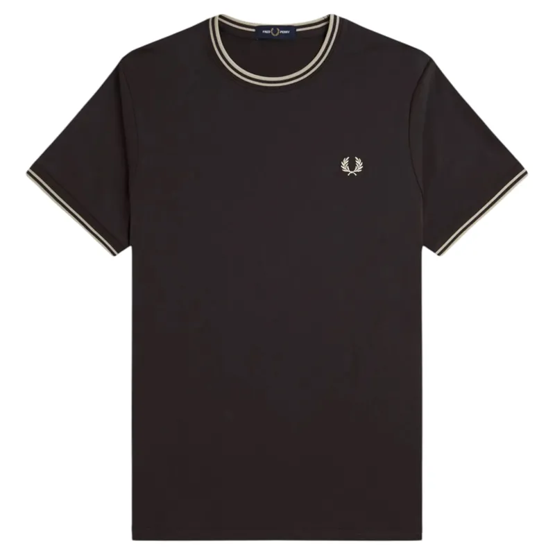 Fred Perry Twin Tipped T-shirt Anchor Grey / Oatmeal