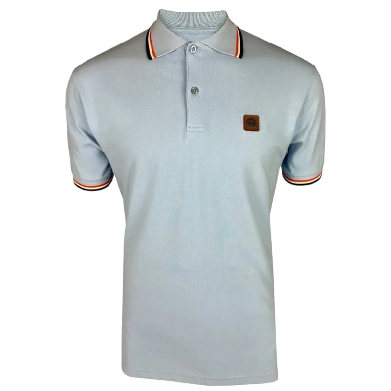 Trojan Three Colour Tipped Pique Polo Powder
