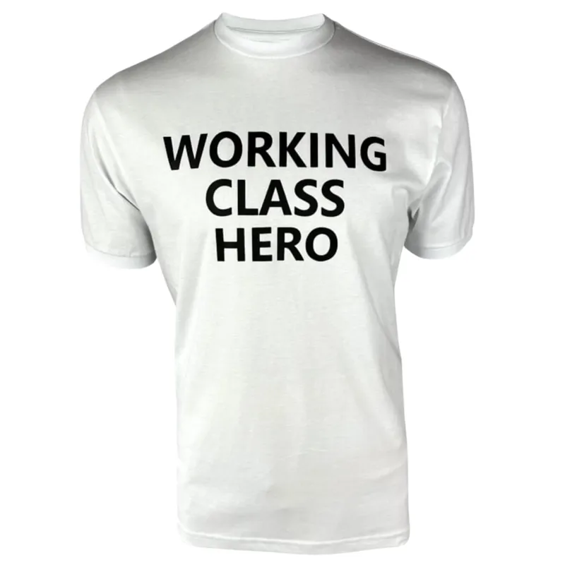 Ska and Soul 'Lennon' Peached Cotton Working Class Hero T Shirt White