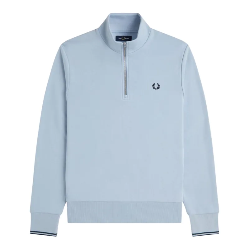 Fred Perry Half Zip Sweatshirt Light Smoke
