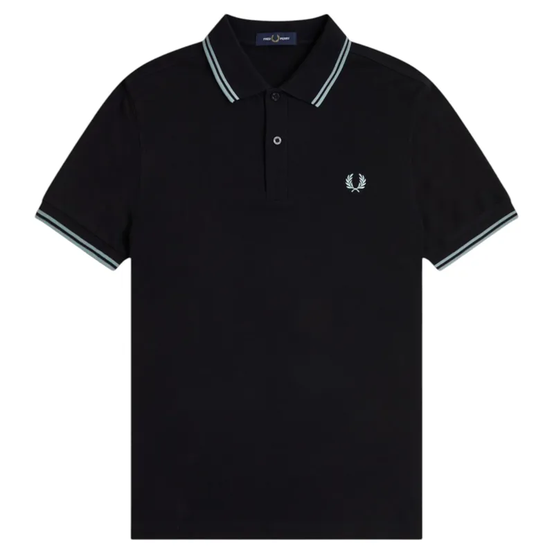 Fred Perry M3600-Q46 Polo T-shirt Black / Silverblue
