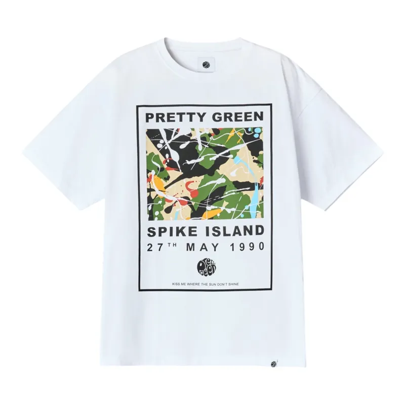 Pretty Green Spike Island T-shirt White XL ONLY LAST ONE