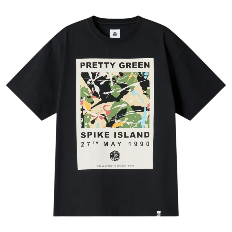 Pretty Green Spike Island T-shirt Black XL ONLY