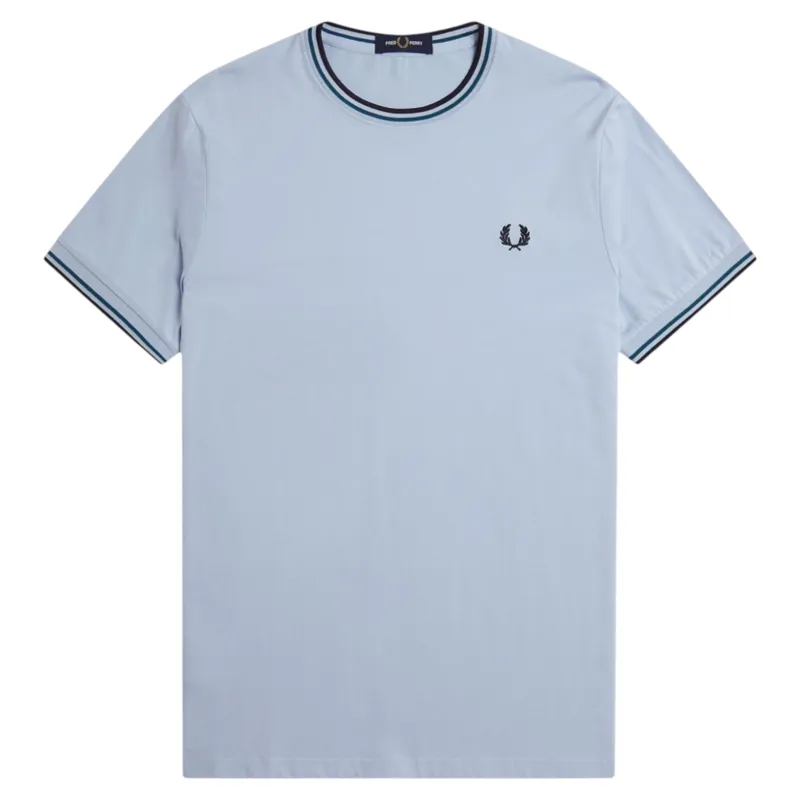 Fred Perry Twin Tipped T-shirt Light Smoke / Petrol Blue