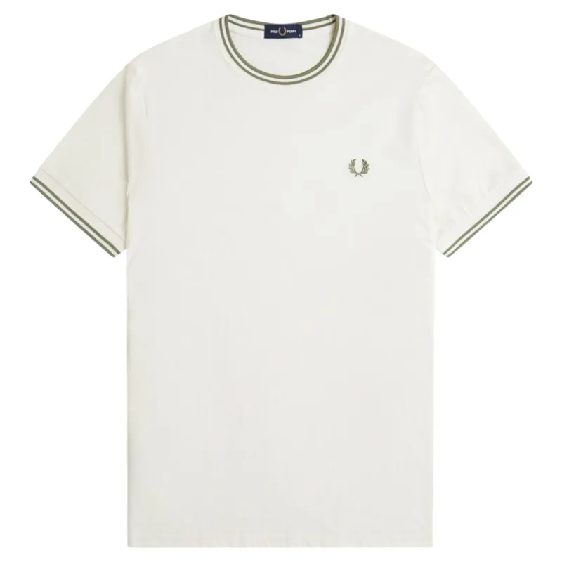 Fred Perry Twin Tipped T-shirt Ecru / Olive
