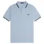 Fred Perry M3600-Y58 Polo T-shirt Light Smoke / Petrol Blue