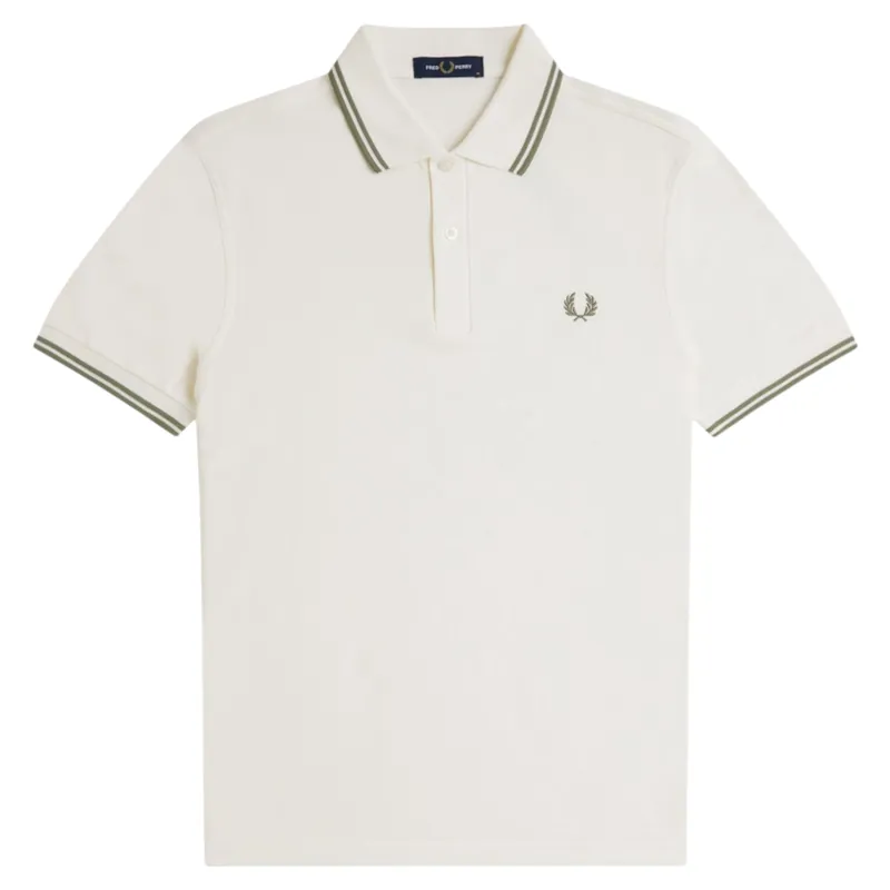 Fred Perry M3600-Y54 Polo T-shirt Ecru / Olive