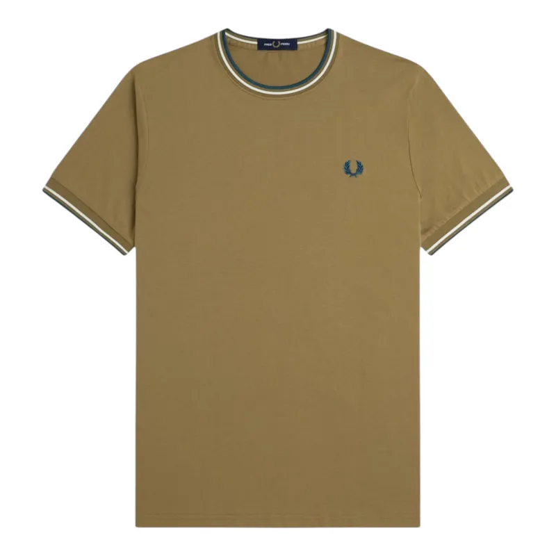 Fred Perry Twin Tipped T-shirt Shadedstone / Ecru / Petrol