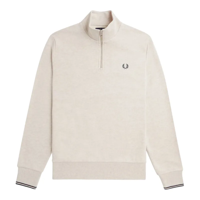 Fred Perry Half Zip Sweatshirt Porridge Marl