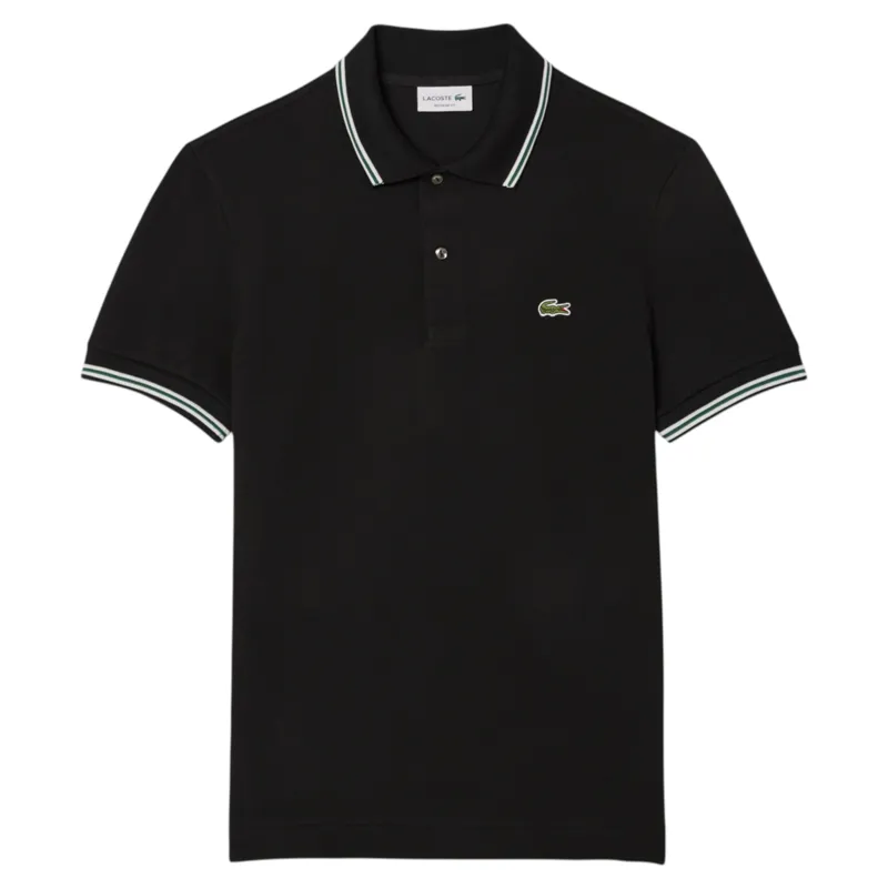 Lacoste Regular Fit Trim Accent Polo T-shirt Black
