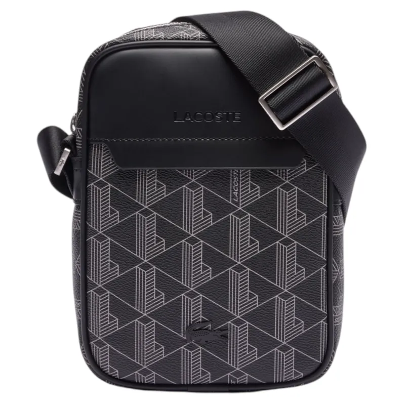 Lacoste Monogram Blend Satchel Black