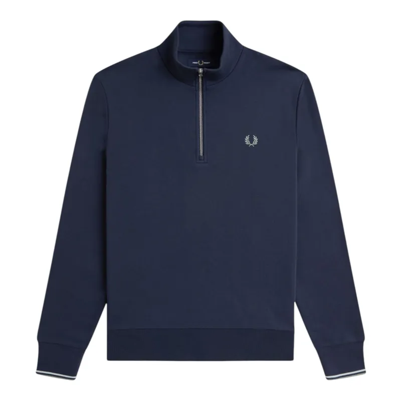 FRED PERRY Tipped Sweatshirtネイビー UK 10 FRED PERRY リブ編み