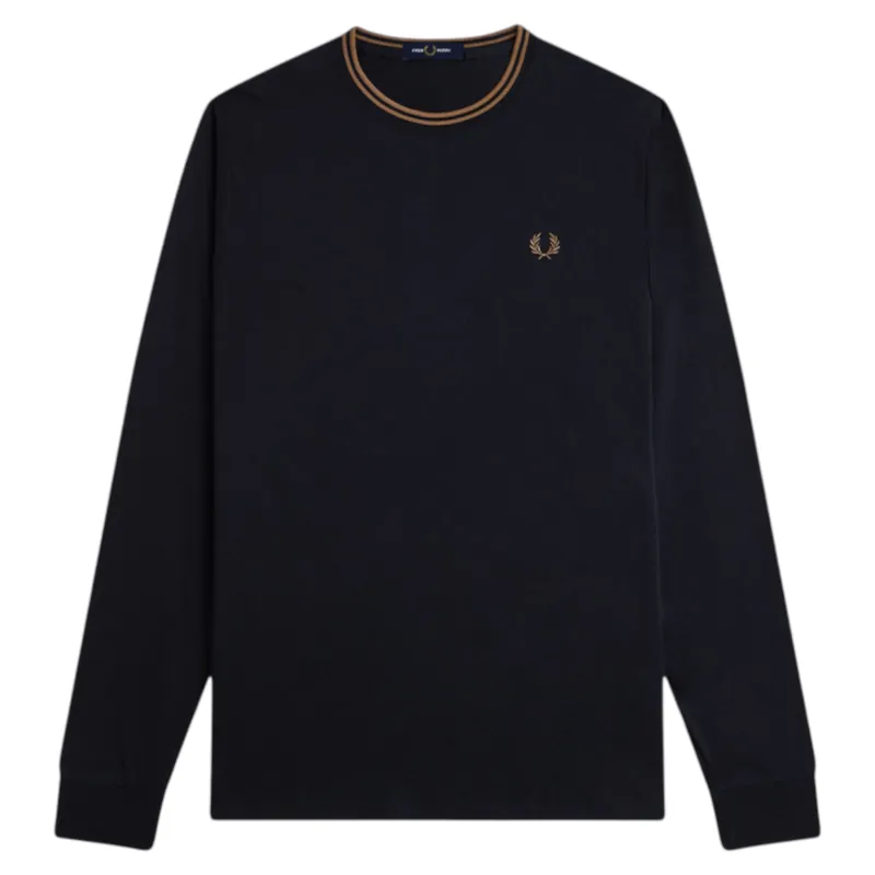 Fred Perry Twin Tipped Long Sleeve T-shirt Black