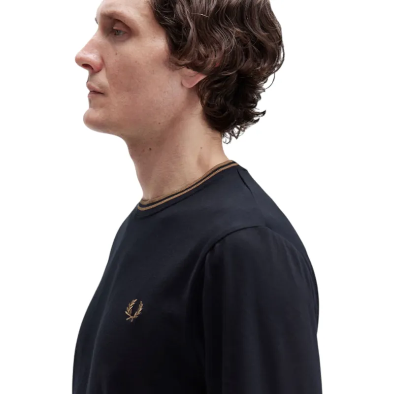 Fred Perry Twin Tipped Long Sleeve T-shirt Black-1