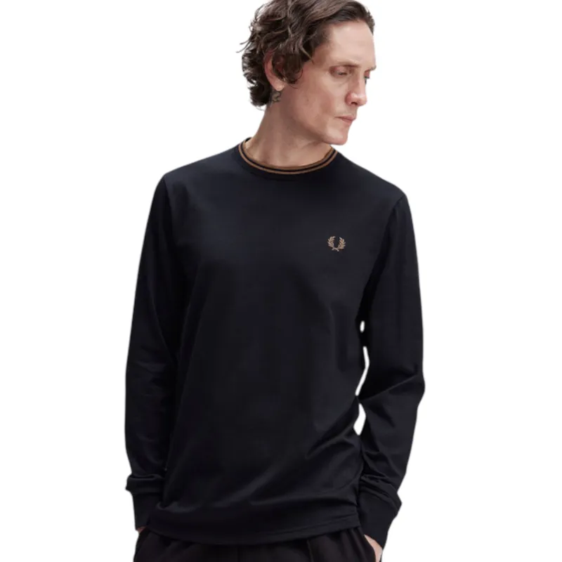 Fred Perry Twin Tipped Long Sleeve T-shirt Black-2