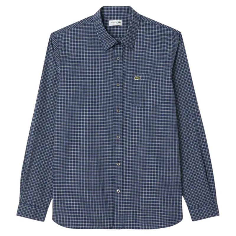 Lacoste Plaid Flannel Shirt Navy
