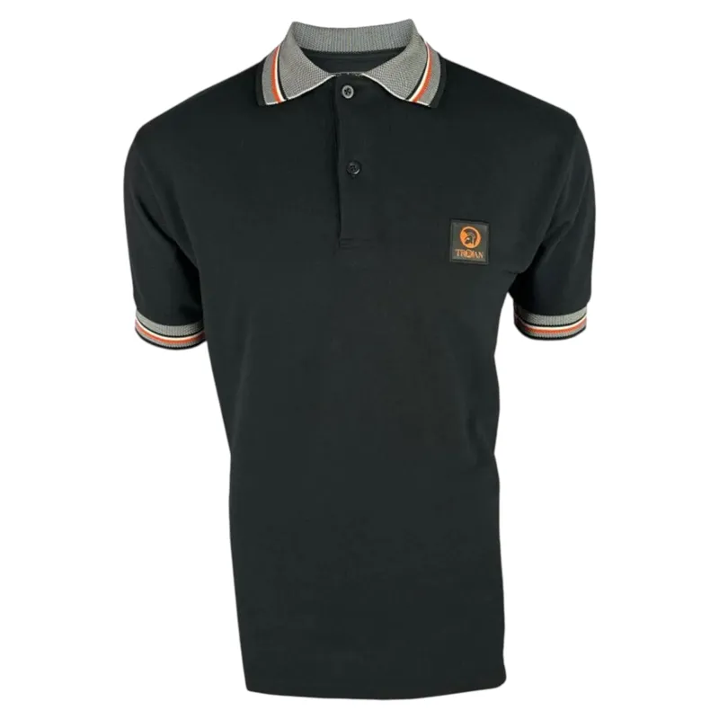 Trojan Oxford Collar Pique Polo Black