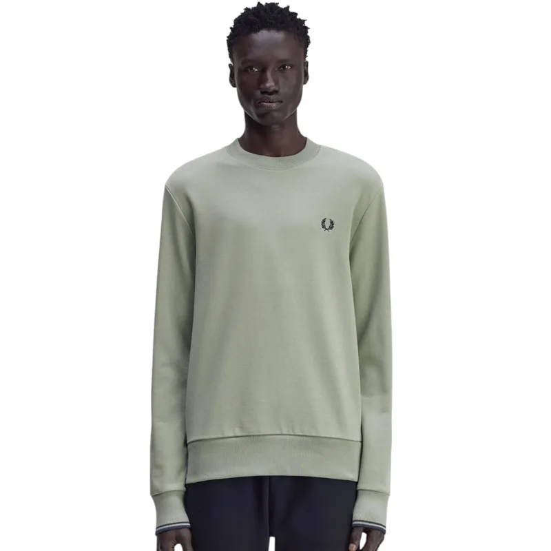 Fred Perry Crew Neck Sweatshirt Bayleaf / Navy-1