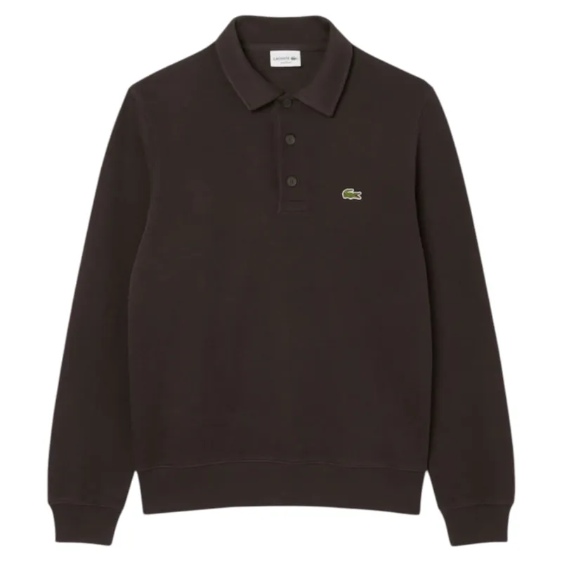 Lacoste Ribbed Polo Collar Sweatshirt Port-5