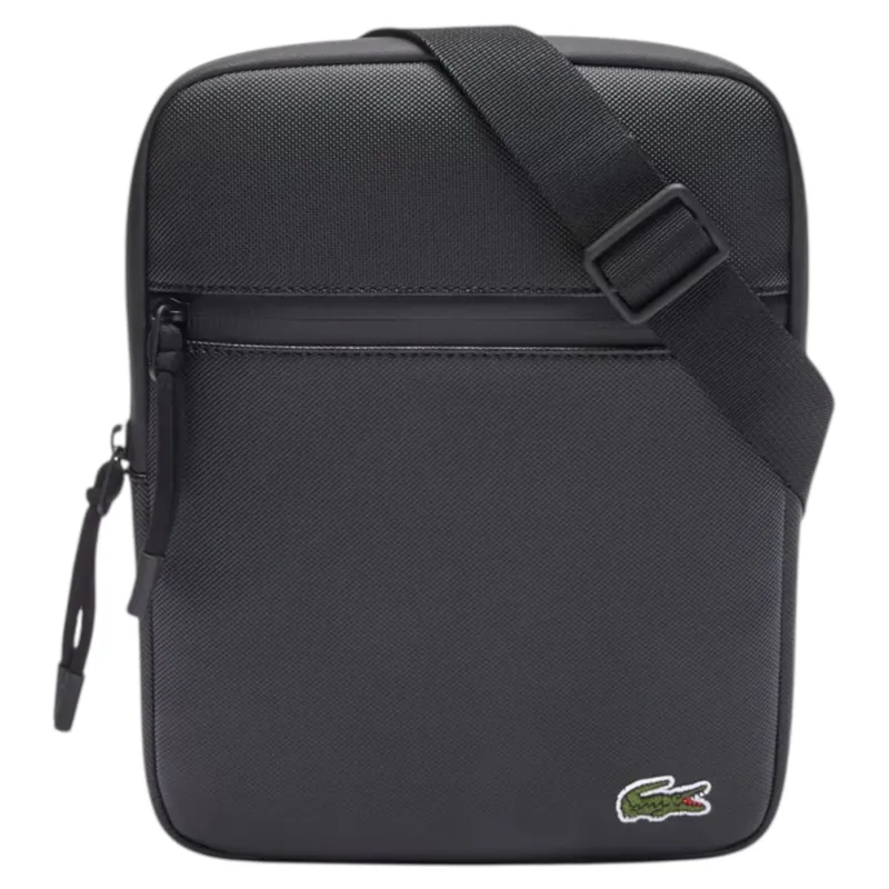 Lacoste Medium LCST Piqué Satchel Black 