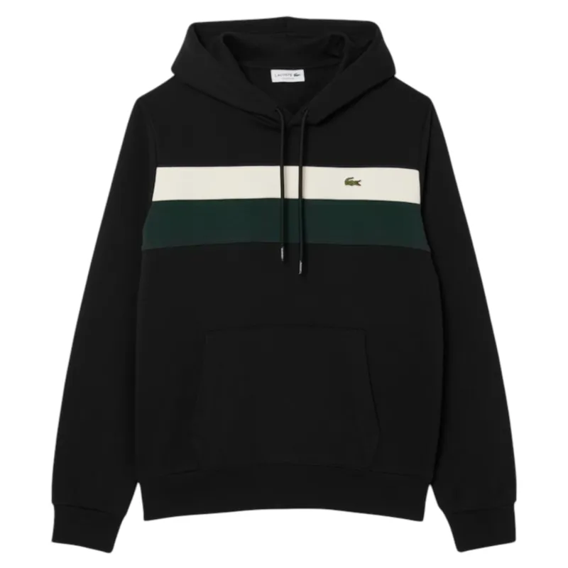 Lacoste Colour Block Fleece Hoodie Black