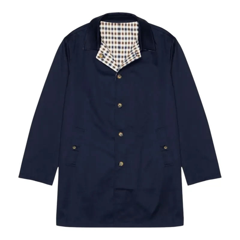 Aquascutum Archival Reversible Mid Coat Navy SIZE LARGE AND XL ONLY