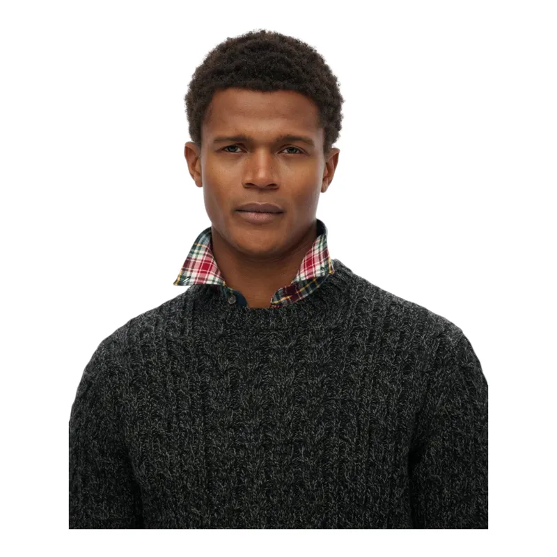 Superdry Jacob Knit Cable Jumper Black 