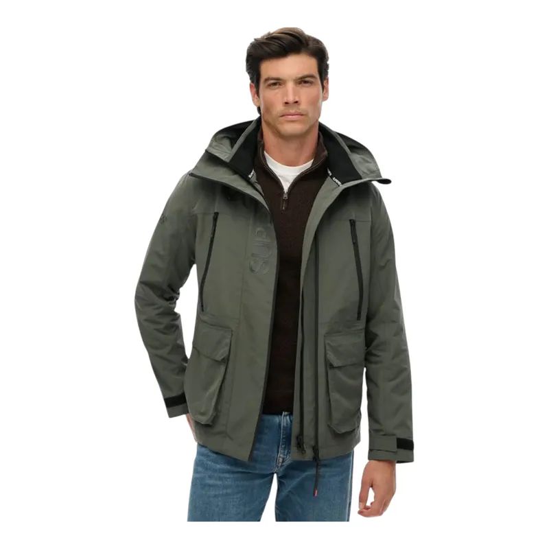 Superdry Hooded Ultimate Embroidered Windbreaker Grey