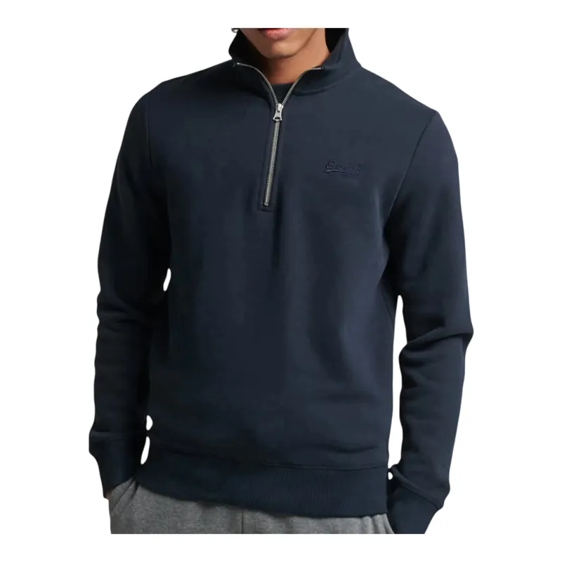 Superdry Zip Henley Sweatshirt Navy